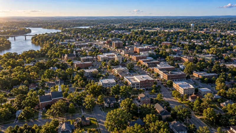 Aerial view of Clarksville, TN