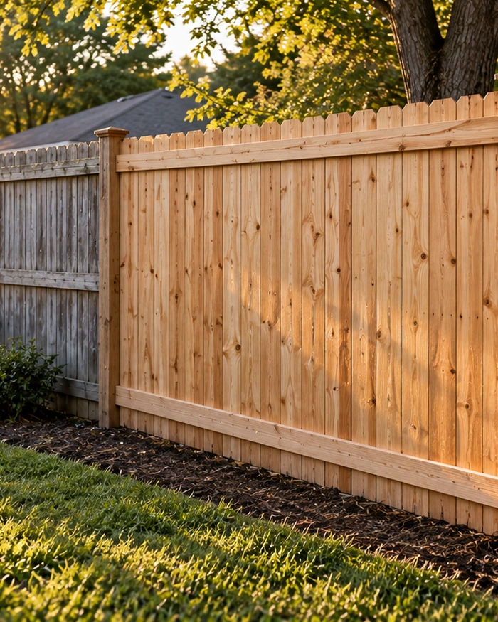 Black aluminum fence panels around a pool deck